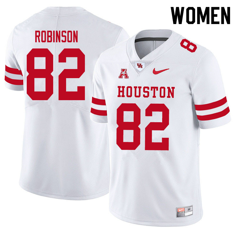 Women #83 Dylan Robinson Houston Cougars College Football Jerseys Sale-White - Click Image to Close